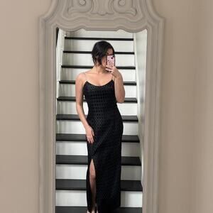 Vintage Jessica McClintock Long Slit Dress Bodycon 90s / Y2K Sz S